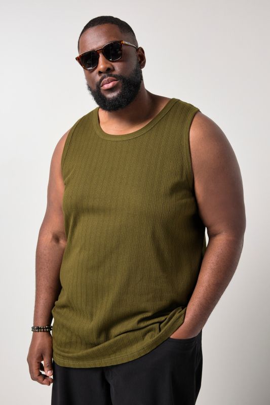 Débardeur STHUGE en jersey texturé - jusqu'au 8 XL