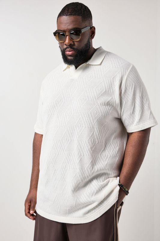 Polo STHUGE FLEXLASTIC®, manches courtes et tissu Jacquard - jusqu'au 8 XL