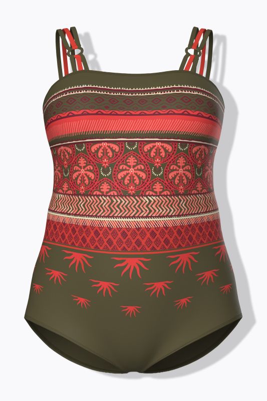 Maillot de bain à bonnets souples, motif bohème et matière recyclée