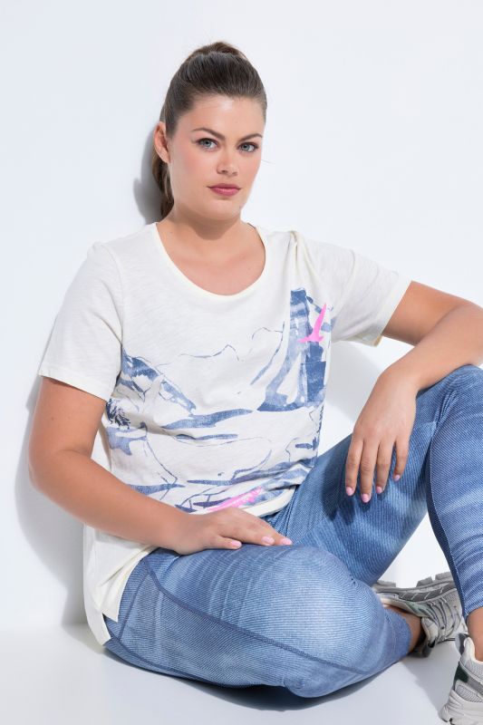 T-shirt décolleté rond et manches courtes, teinture à froid, label OEKO-TEX