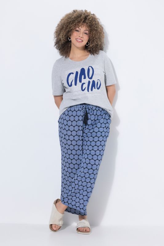 Jupe-culotte Rose, jambe droite et large, taille élastique