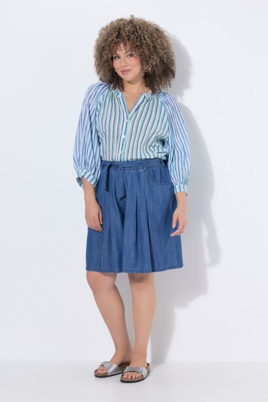 Jupe-culotte en Lyocell mélangé, jambe ultra-large et taille élastique