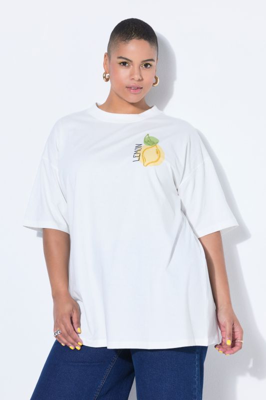 T-shirt oversize, imprimé Lemon et broderies