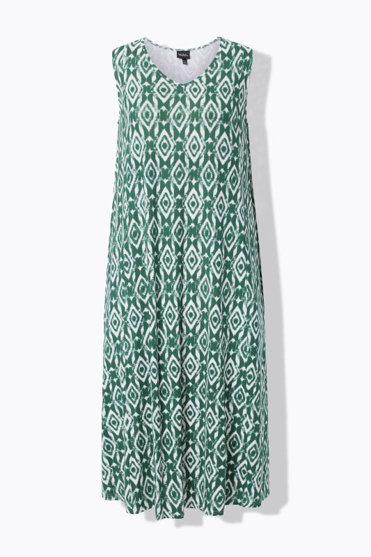 Robe maxi sans manches, imprimé graphique et décolleté en V