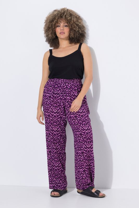Pantalon Rose, jambe large et taille élastique, motif animal
