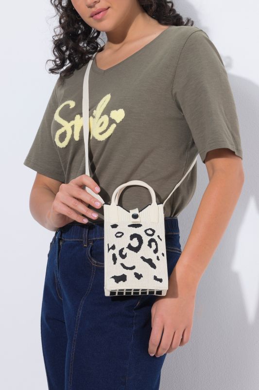 Pochette motif léopard, bouton-pression