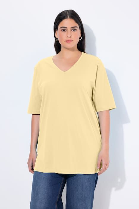 T-shirt coupe Relaxed Fit, décolleté en V et manches courtes