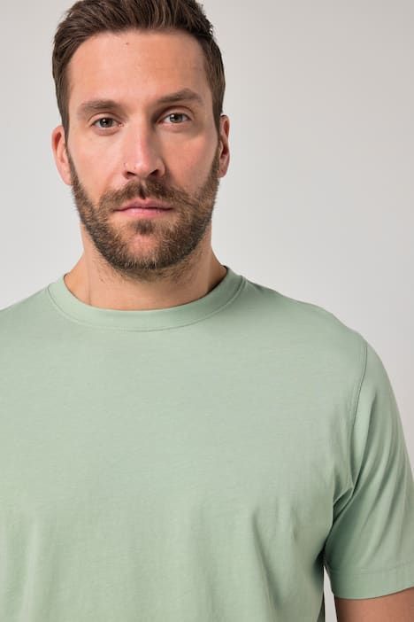 T-shirt Basic en coton peigné, col rond - jusqu'au 8 XL