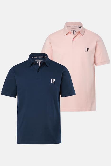 Lot de 2 polos, collection Basic - coton piqué, peigné