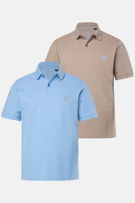 Lot de 2 polos, collection Basic - coton piqué, peigné