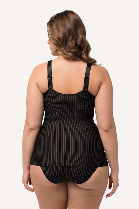 Débardeur sculptant à fines rayures. Se porte aussi sans soutien-gorge