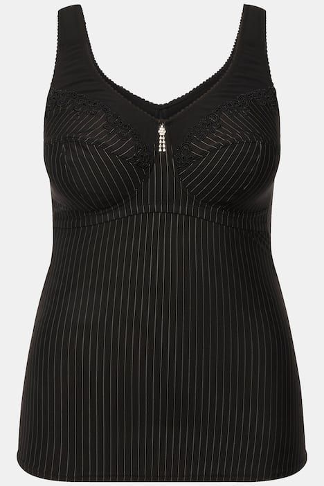 Débardeur sculptant à fines rayures. Se porte aussi sans soutien-gorge