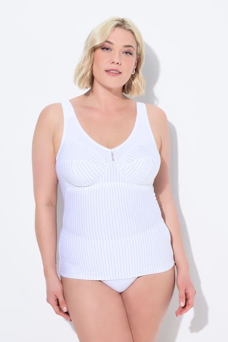 Débardeur sculptant à fines rayures. Se porte aussi sans soutien-gorge