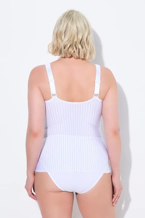 Débardeur sculptant à fines rayures. Se porte aussi sans soutien-gorge