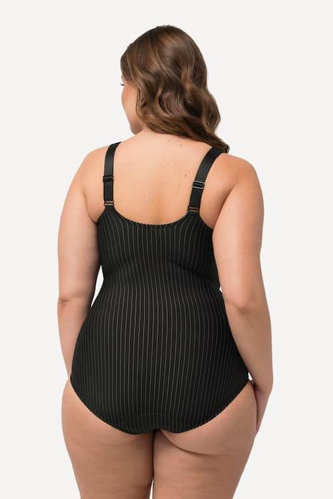 Body sculptant à fines rayures. Se porte aussi sans soutien-gorge