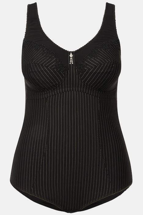 Body sculptant à fines rayures. Se porte aussi sans soutien-gorge