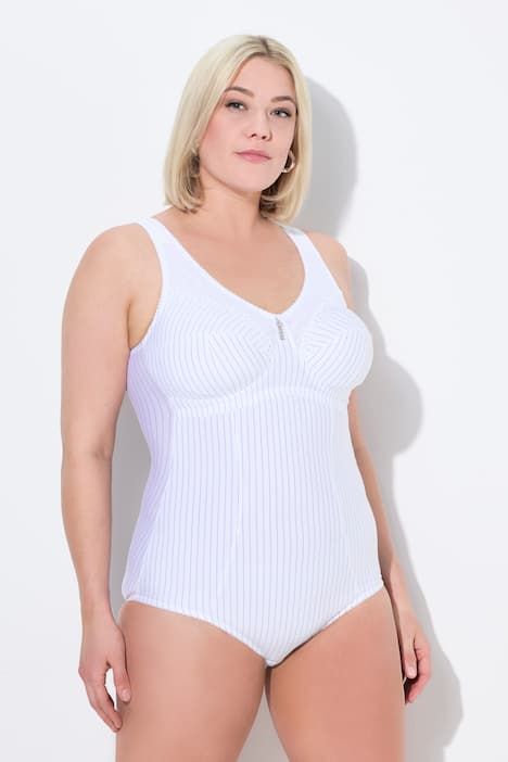 Body sculptant à fines rayures. Se porte aussi sans soutien-gorge