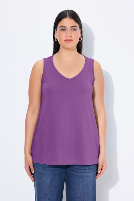 Débardeur coupe Classic Fit, bretelles larges et décolleté en V