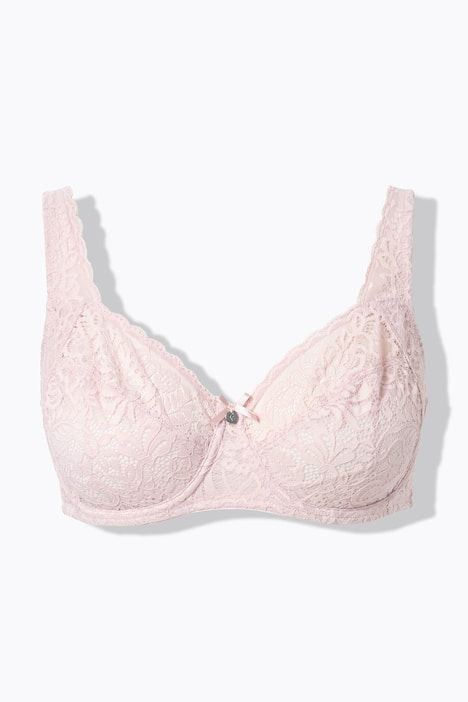 Soutien-gorge à armatures, dentelle florale, entièrement confectionné en dentelle, bonnet C-E