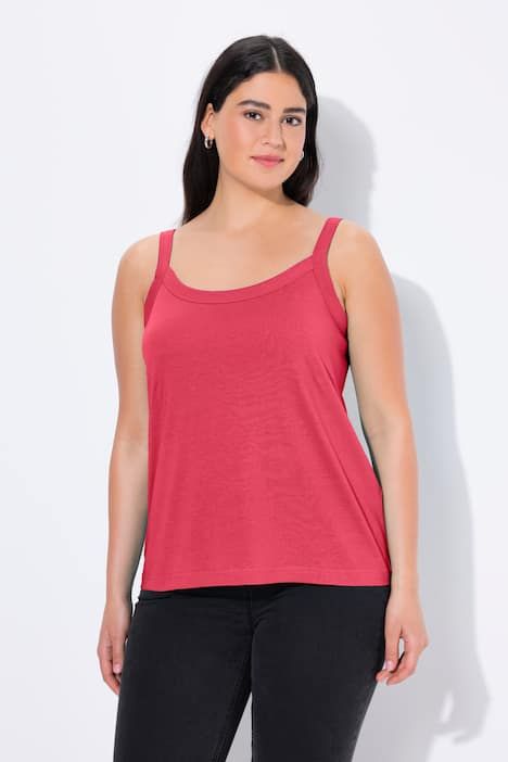 Débardeur à fines bretelles et décolleté rond, en modal mélangé