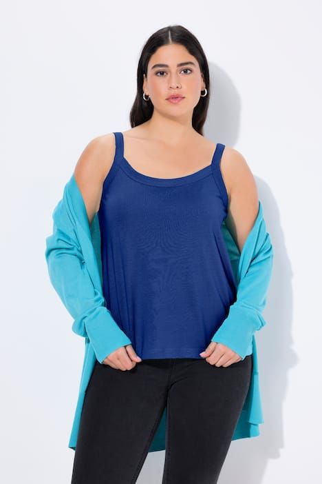 Débardeur à fines bretelles et décolleté rond, en modal mélangé