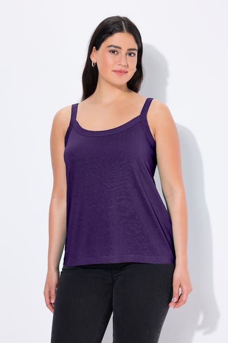 Débardeur à fines bretelles et décolleté rond, en modal mélangé