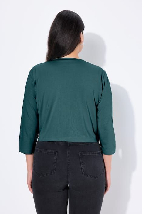 Boléro en jersey noué à la taille. Veste courte à manches 3/4