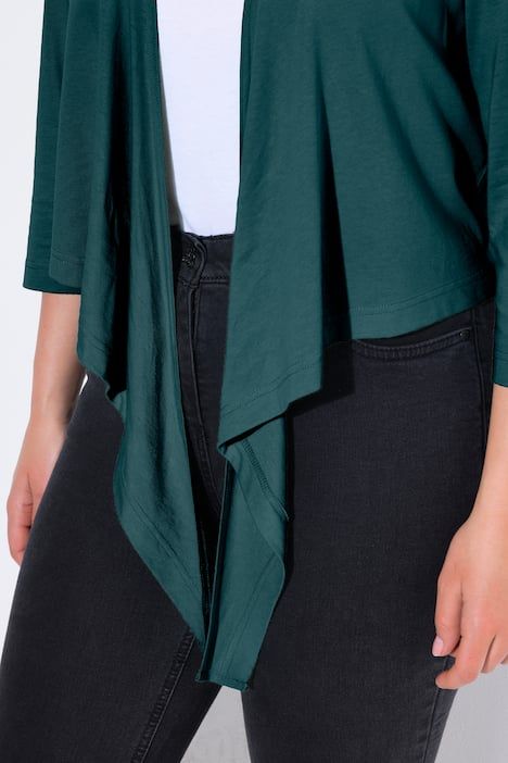 Boléro en jersey noué à la taille. Veste courte à manches 3/4