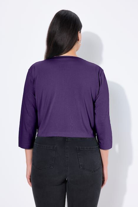 Boléro en jersey noué à la taille. Veste courte à manches 3/4