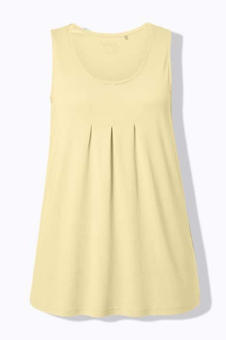 Débardeur en modal à jolis plis creux. Coupe évasée, encolure ronde et larges bretelles