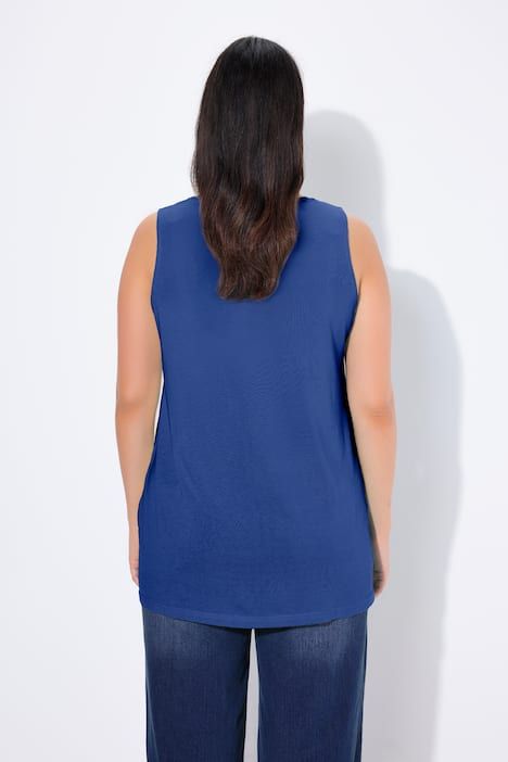 Débardeur en modal à jolis plis creux. Coupe évasée, encolure ronde et larges bretelles