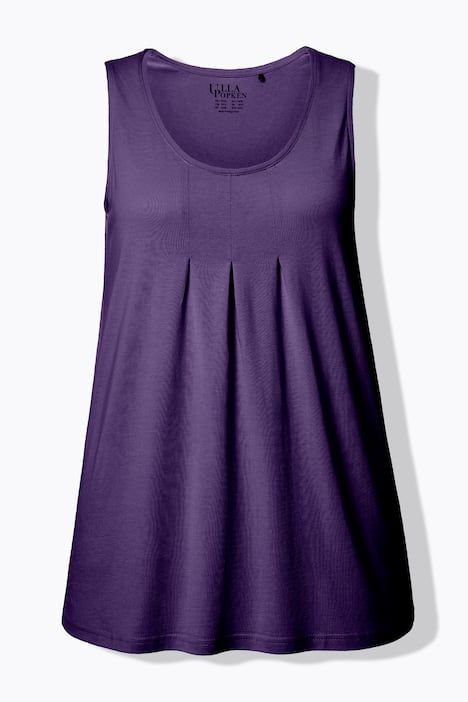 Débardeur en modal à jolis plis creux. Coupe évasée, encolure ronde et larges bretelles