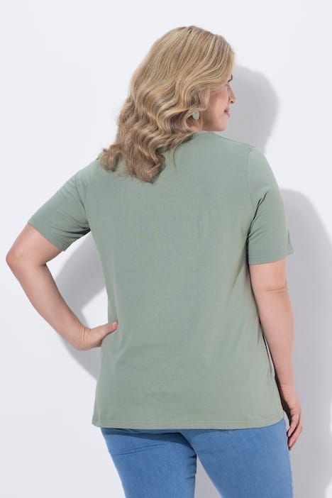 T-shirts en coton bio. Col en V et manches courtes. Lot de 2