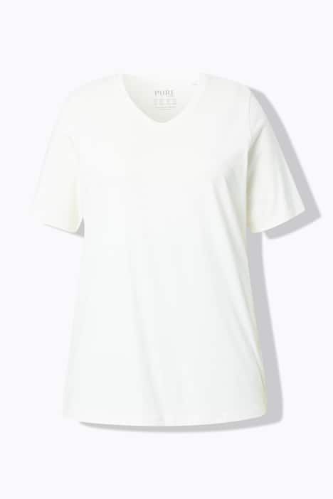 T-shirts en coton bio. Col en V et manches courtes. Lot de 2