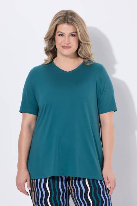 T-shirts en coton bio. Col en V et manches courtes. Lot de 2