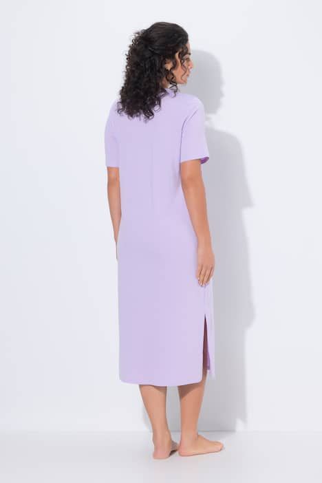 Chemise de nuit en modal mélangé, manches courtes et broderies ajourées