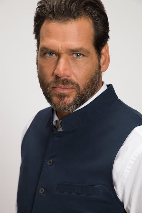 Gilet JP 1880 traditionnel, en molleton, col Mao et broderies - jusqu'au 7 XL