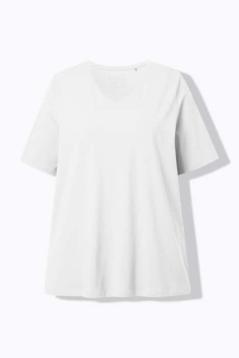 T-shirt à coupe évasée. Décolleté en V et manches courtes