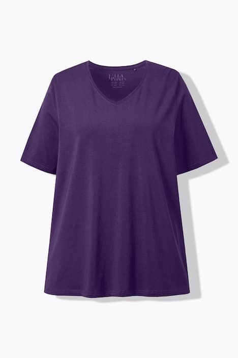 T-shirt à coupe évasée. Décolleté en V et manches courtes