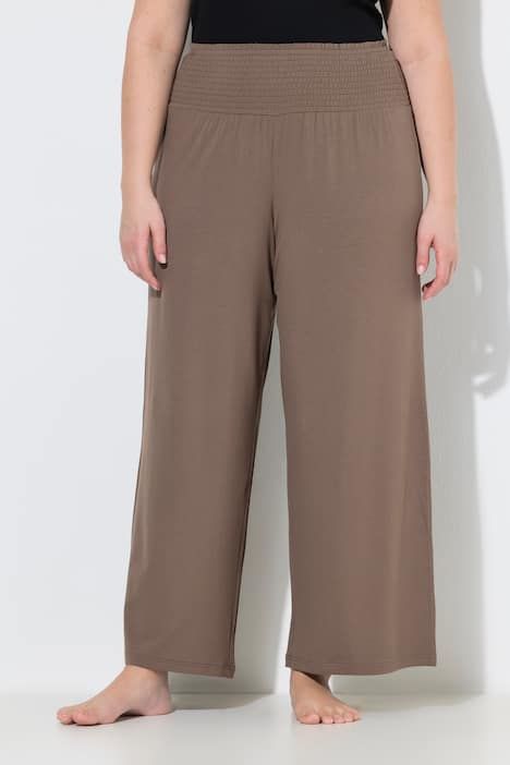Pantalon Marlene. Jambe large et taille élastique