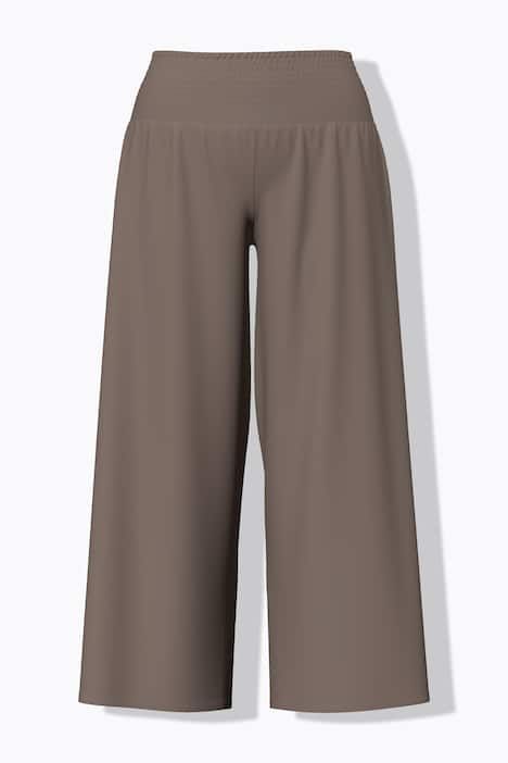 Pantalon Marlene. Jambe large et taille élastique