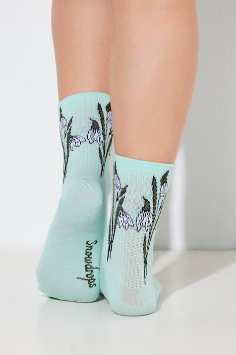 Chaussettes à fleurs avec tige côtelée douce
