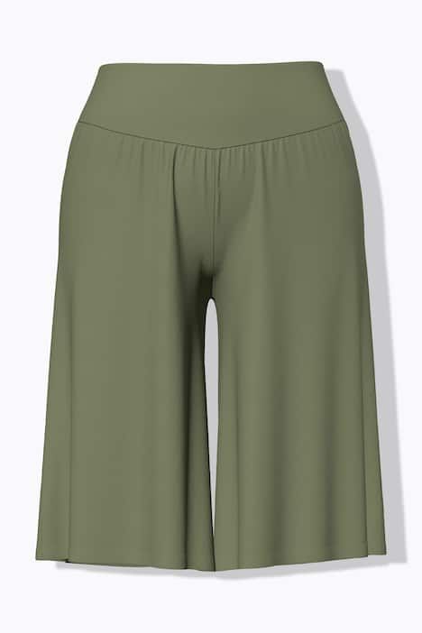 Bermuda jambe droite et large, taille élastique