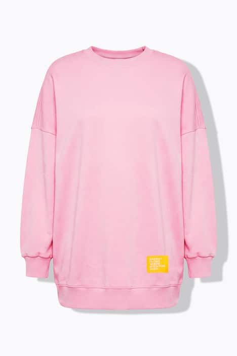 Sweat-shirt oversized avec patch à message, encolure ronde et manches longues