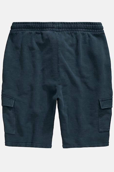 Bermuda en molleton. Délavage vintage, taille élastique et poches cargo - jusqu'au 8XL