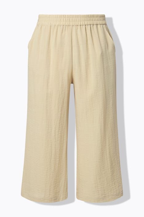 Jupe-culotte à taille élastique. Jambe large, longueur mollet