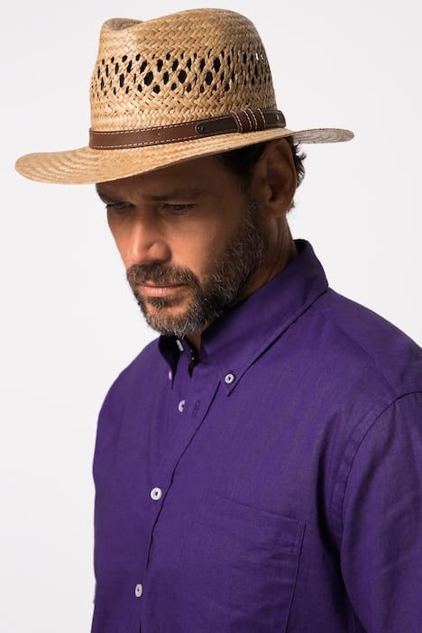 Chapeau en paille tressée, avec passepoil