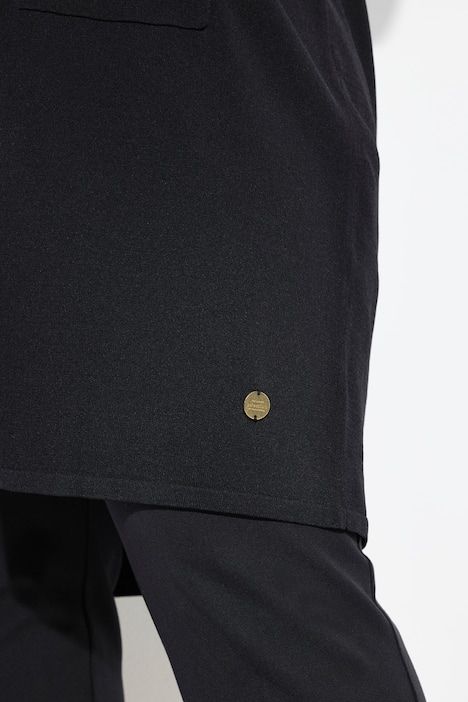 Cardigan long à col montant. Coupe ouverte