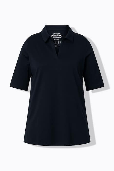 Polo à manches courtes. Coton Pima. Coupe évasée