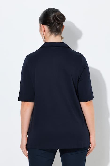 Polo à manches courtes. Coton Pima. Coupe évasée